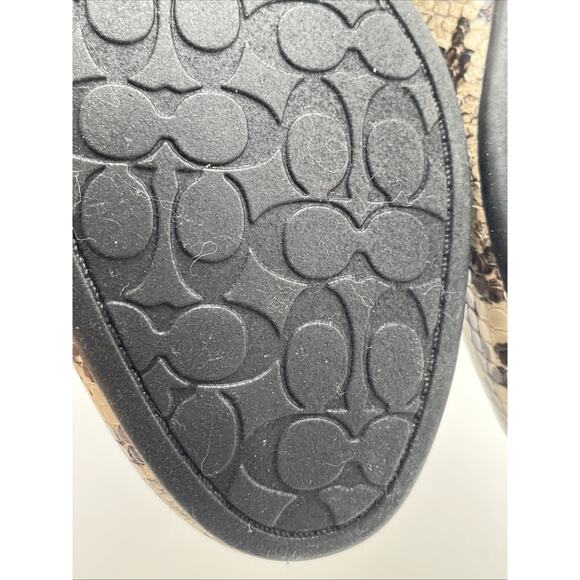 Coach Women's Brown Snakeskin Print Horse & Carriage Round Toe Flats Size 6 - Picture 11 of 12